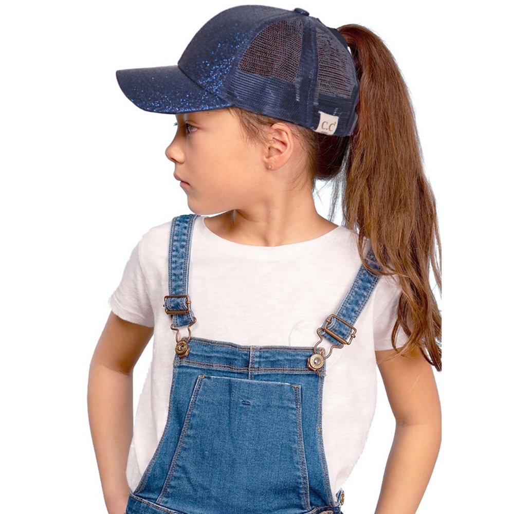 C.C Children Glitter Ponytail Mesh Baseball Cap